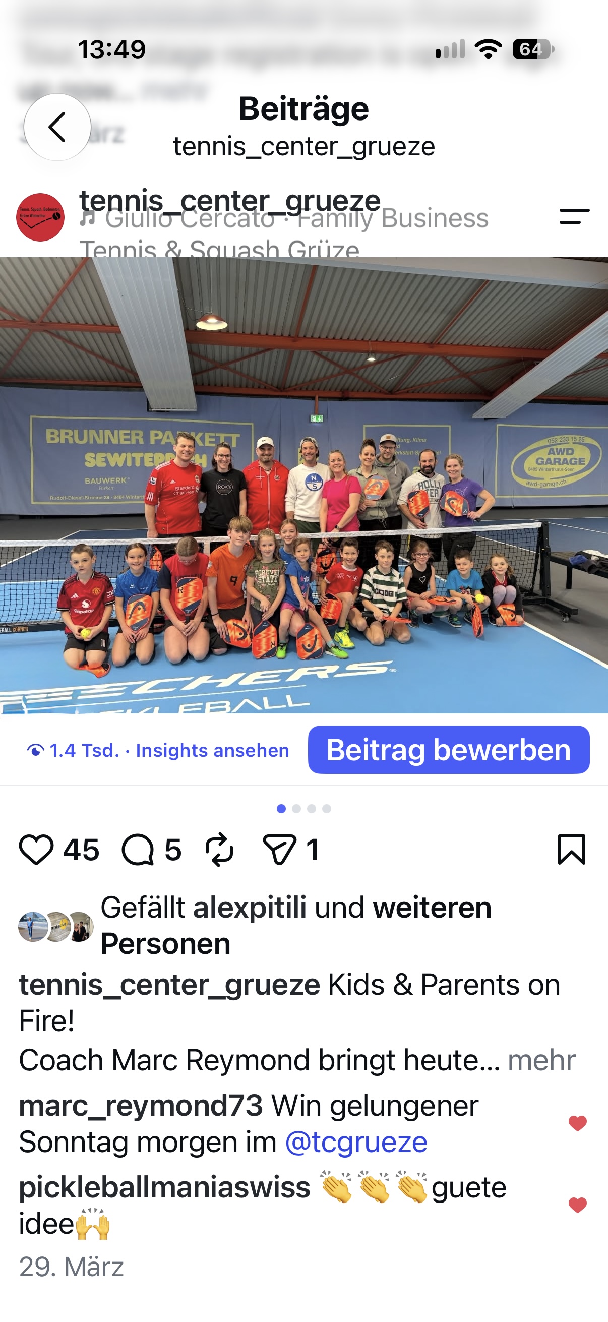 Pickleball-Gruppe mit Marc Reymond 2025