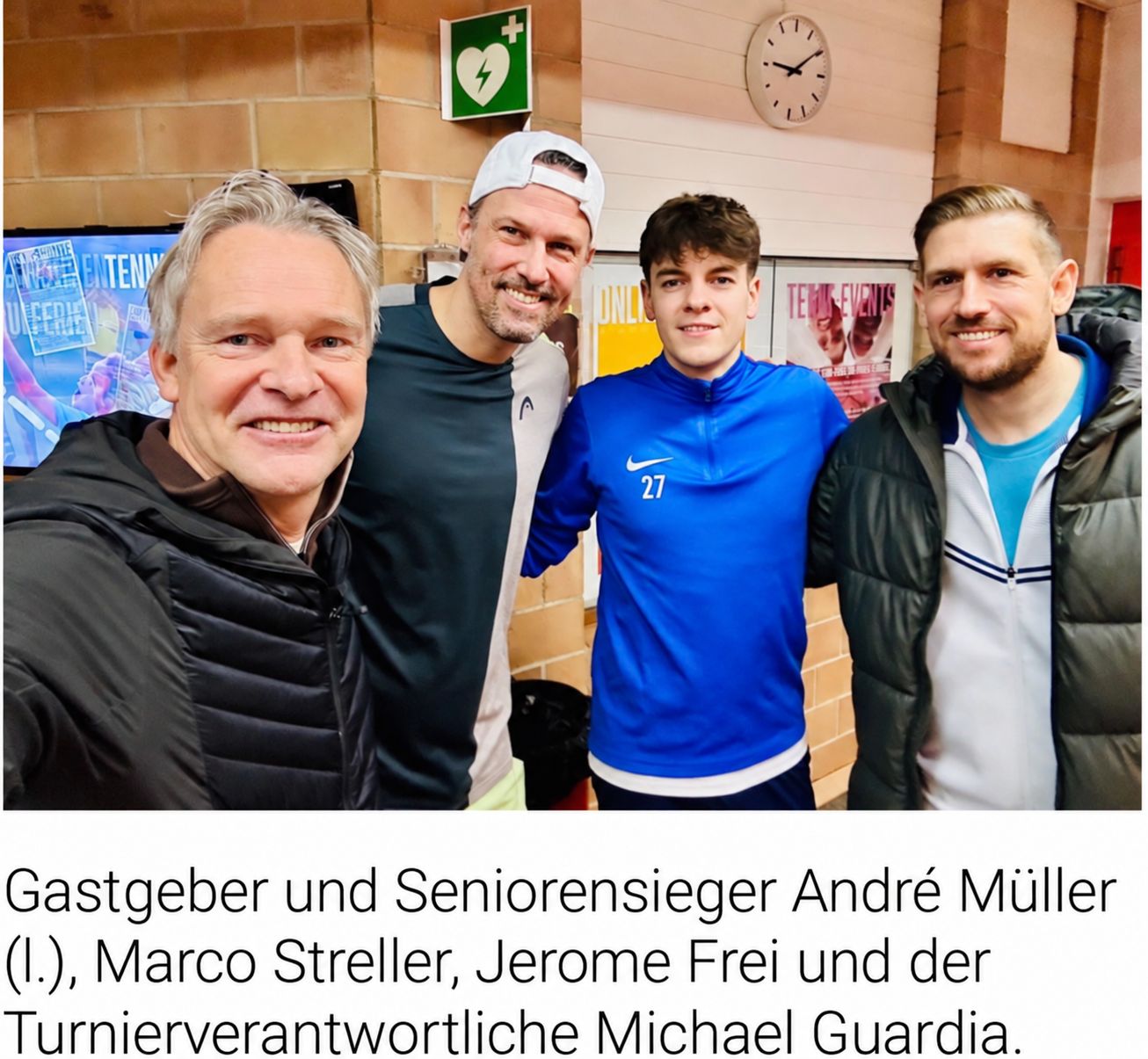 André Müller, Marco Streller, Jérôme Frei und Michael Guardia in der Grüze