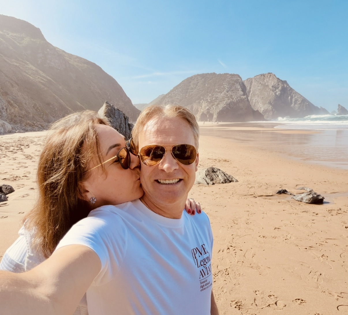 Portugalreise · gemeinsam am Strand